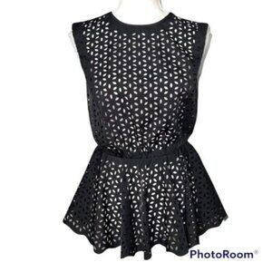 EUC Gracia Black peplum Sleeveless Open Back